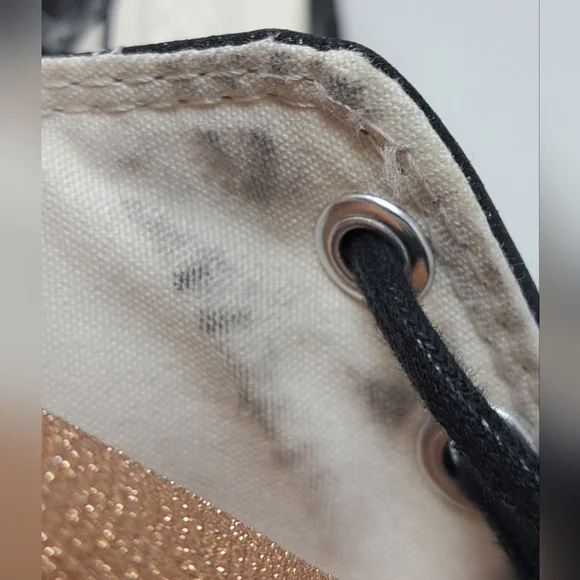 Converse Chuck Taylor Women's High Top Shoes Black Gold Glitter 6.5 US 37 EU - Picture 16 of 16